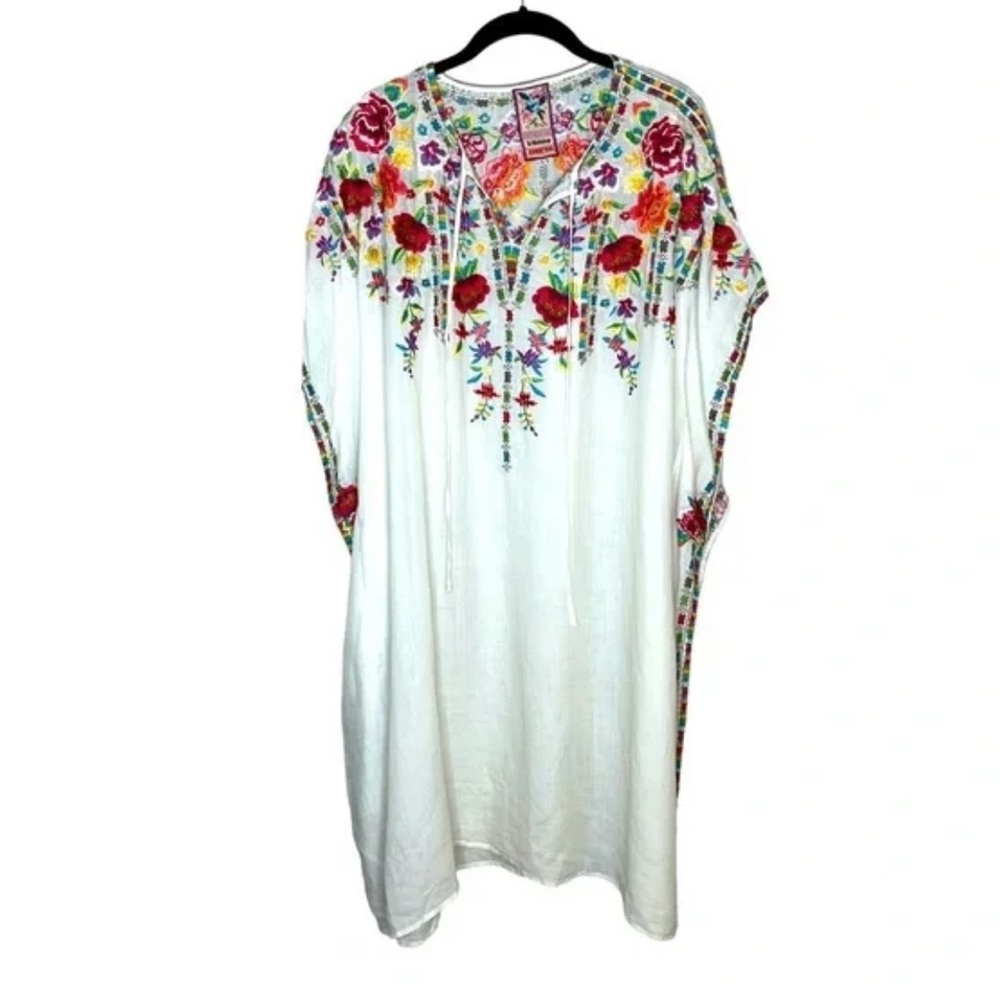Vibrant Floral Embroidered Kaftan